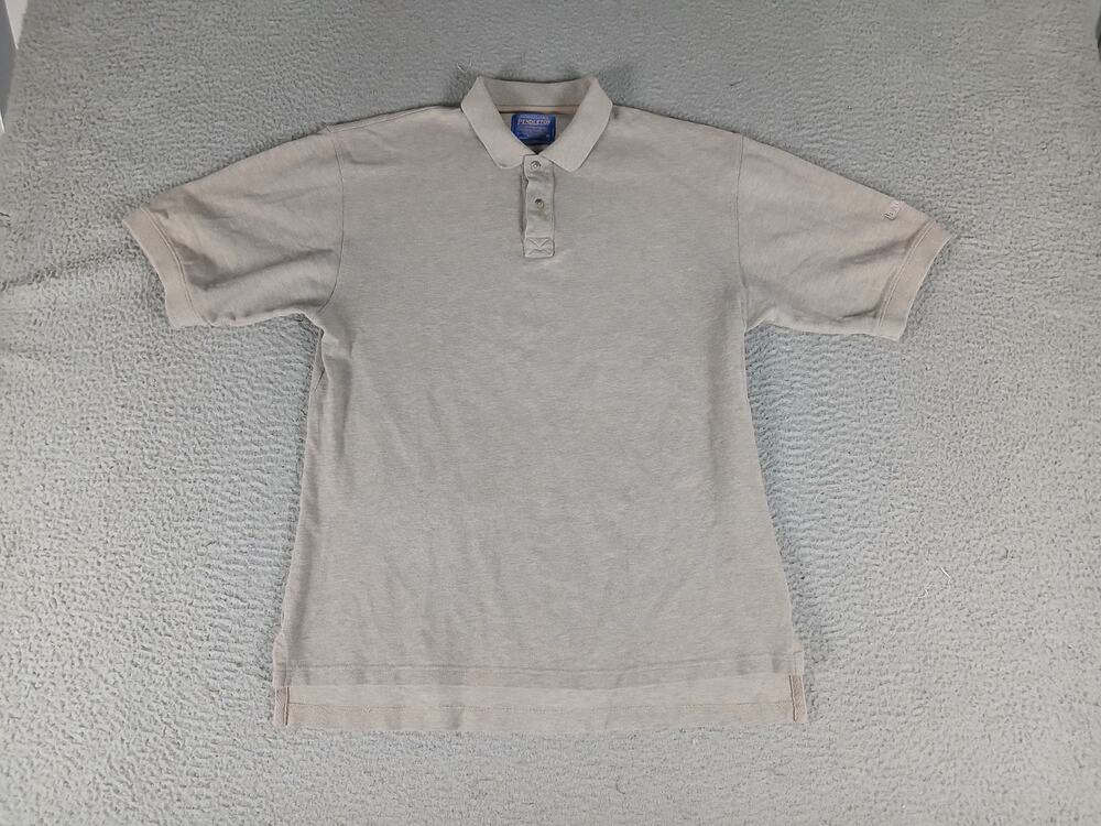 Pendleton Woolen Mills Polo Shirt Mens L Gray Cotton Short Sleeve Performance
